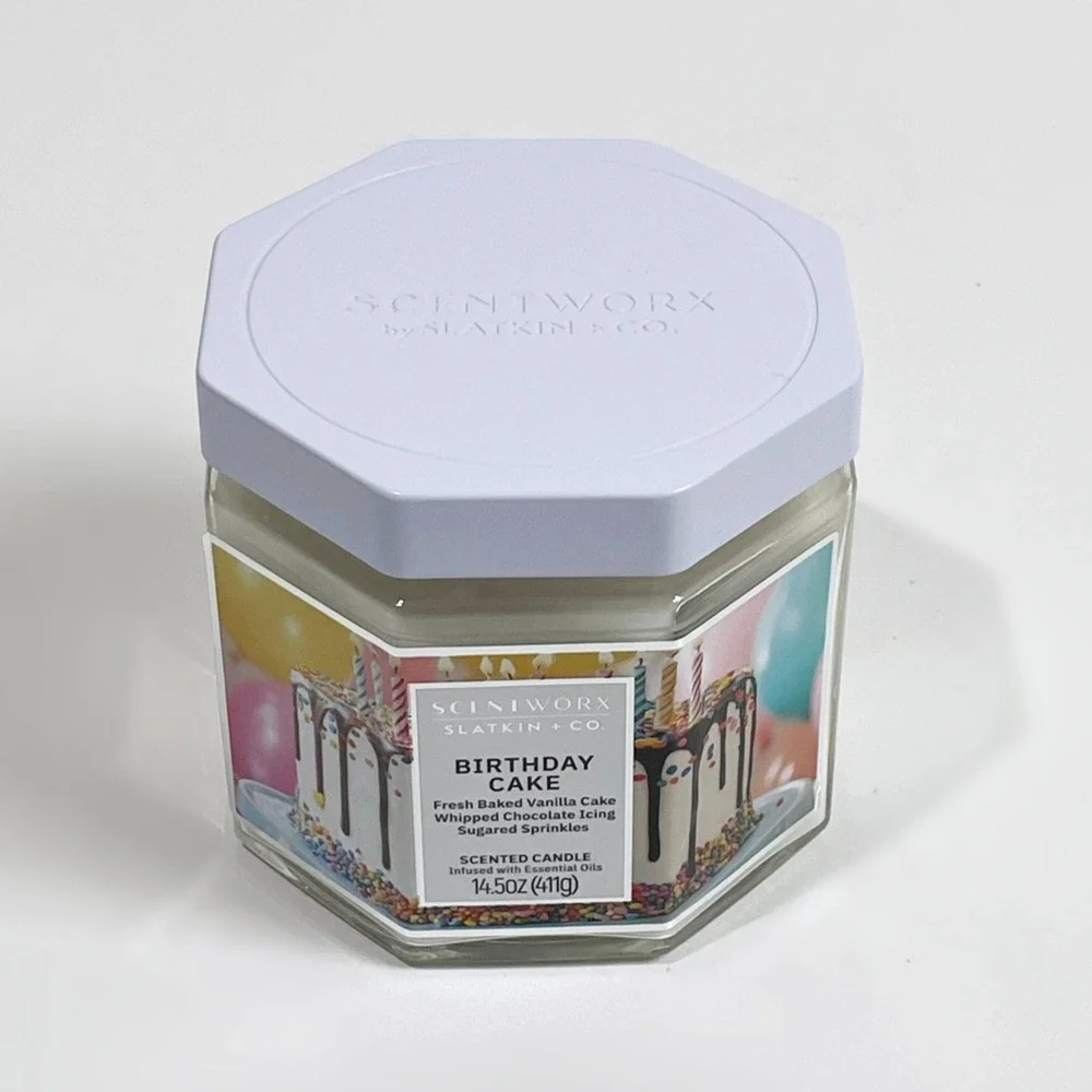 ScentWorx by Slatkin & Co. 3 Wick Jar Candle 14.5 oz - Birthday Cake